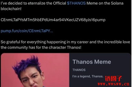 BIGBANG TOP并未藉鱿鱼游戏之势发行 THANOS 迷因币！